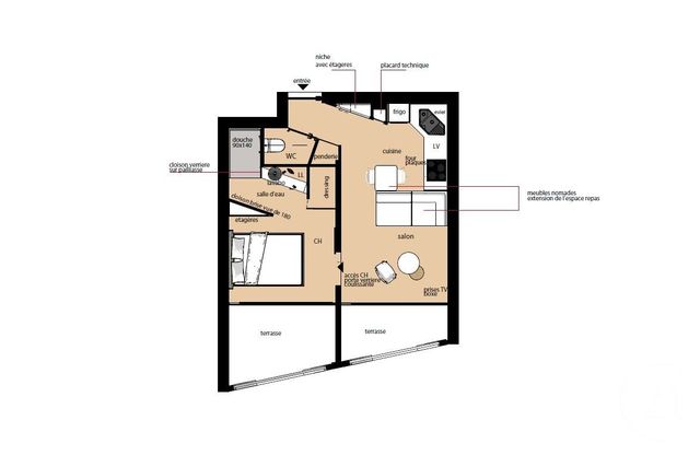 Appartement F2 à vendre - 2 pièces - 31 m2 - La Grande Motte - 34 - LANGUEDOC-ROUSSILLON