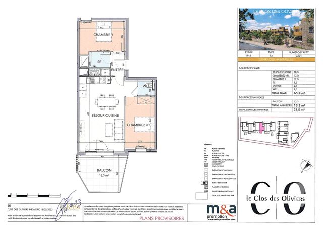 Appartement T3 à louer - 3 pièces - 65,20 m2 - Marguerittes - 30 - LANGUEDOC-ROUSSILLON